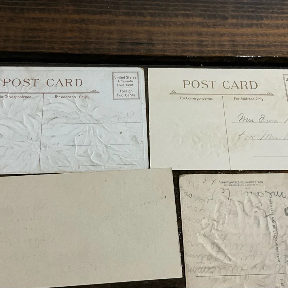 Antique Lot of 9 Christmas Best Wishes Postcards Flowers Angels